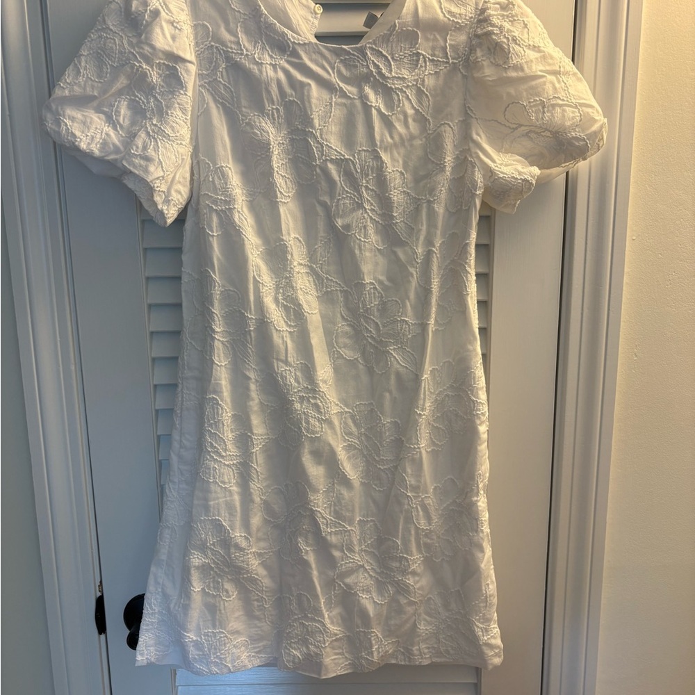 NWT Elegant White Floral Embroidered Dress